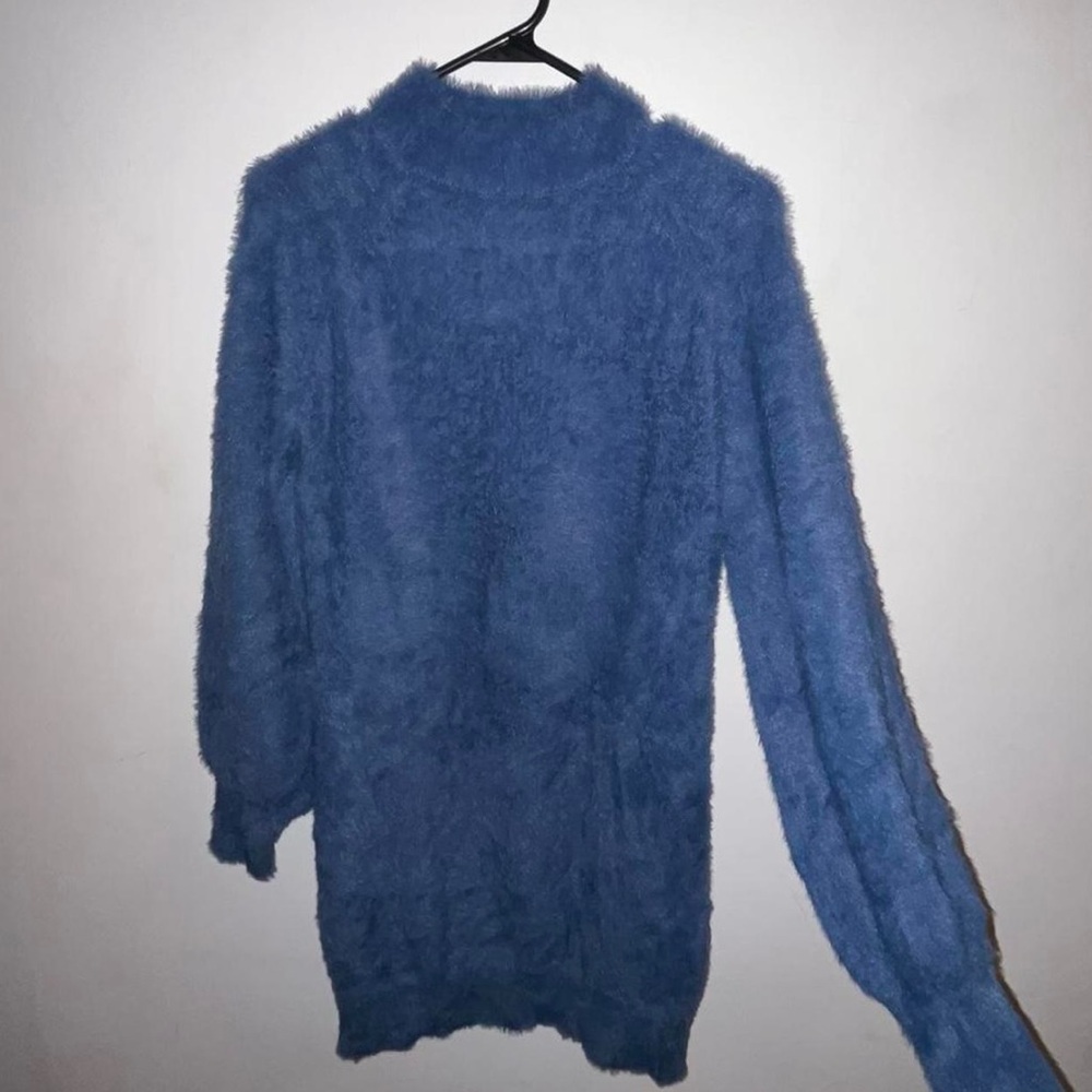 FUZZY OVERSIZED SWEATER DRESS
